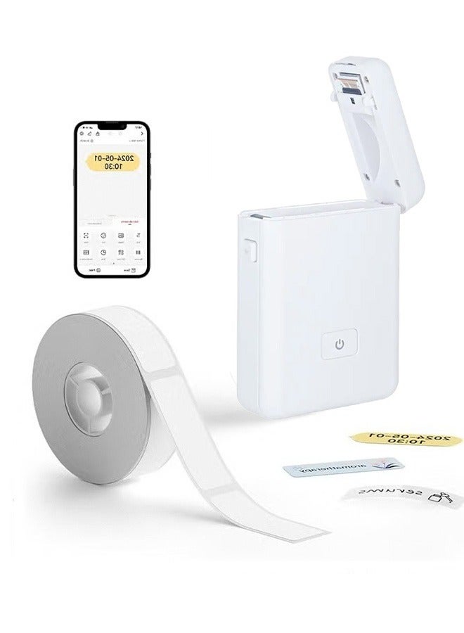 Mini Bluetooth Printer With Label Paper, Wireless Thermal Printer, Rechargeable Inkless Printer, Suitable For Printing Labels, Memos, Stickers, Date Labels - Image 1